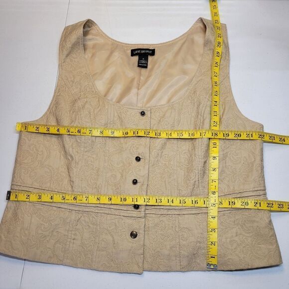 Lane Bryant Y2K Corset Style Elegant Tan Beige Sleeveless Top Jacquard Tapestry - Picture 9 of 9